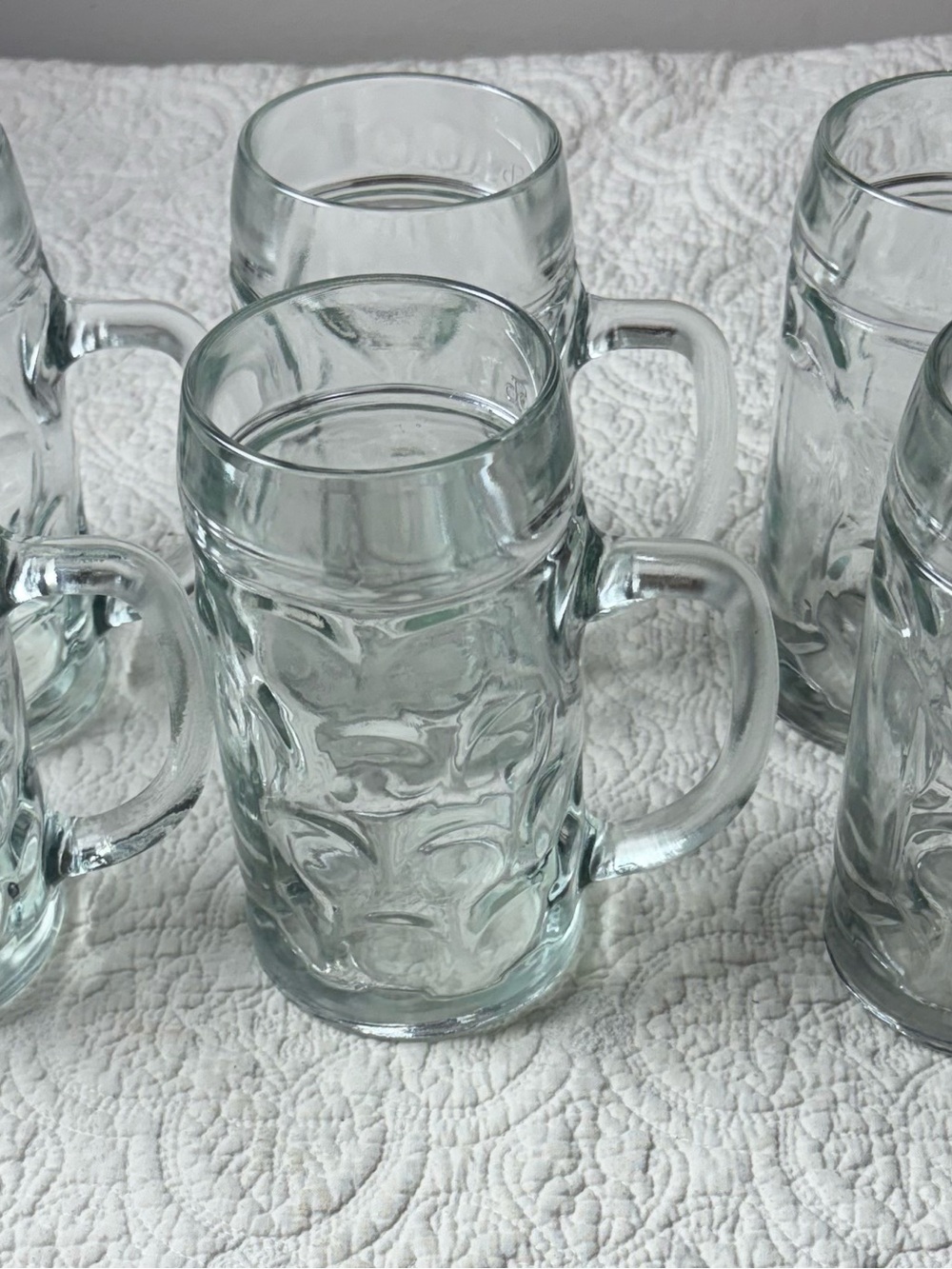 Clear Glass Beer Stein Mug with Handle - Pack-Style Set